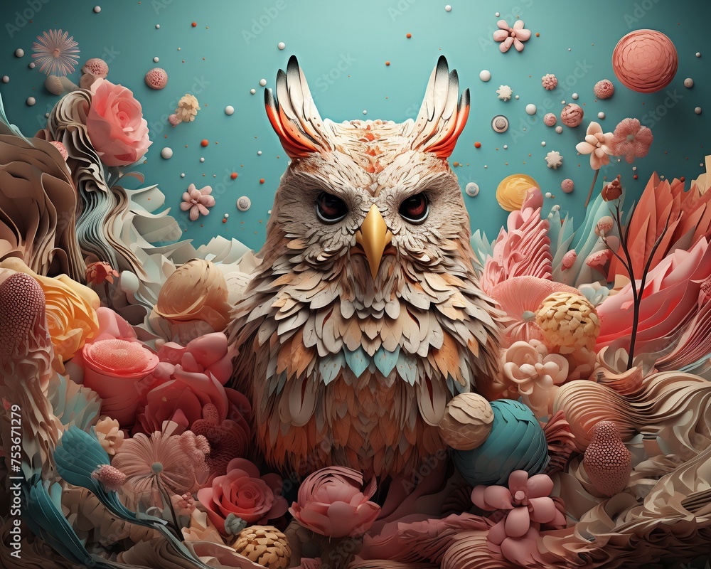 Playful array of animals in 3D adorned with dusty colorful textures
