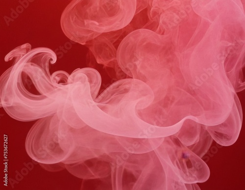 White smoke on a red background.