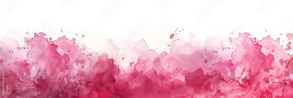 Abstract pink watercolor textured background with empty space, watercolor, white background with place for text 