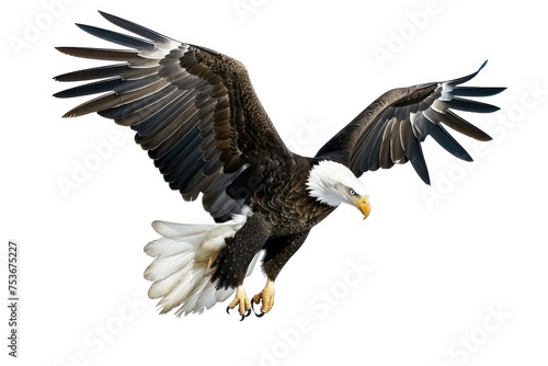 eagle flies through the air