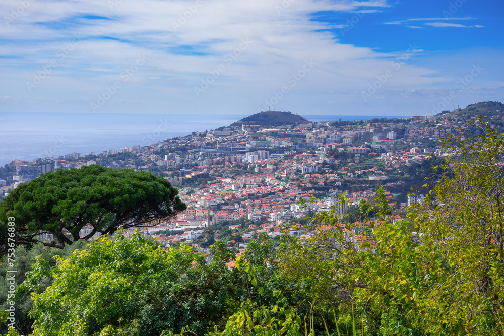 Aerial view of Funchal, Madeira island, Portugal