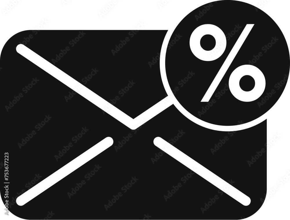 Mail percent sale icon simple vector. Price sale tag. Deal promotion offer Mail percent sale icon simple vector. Price sale tag. Deal promotion offer