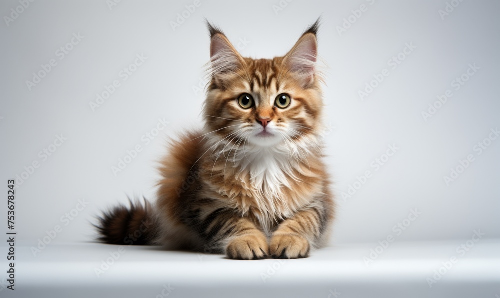 Stunning Maine Coon with piercing eyes and luxurious fur sits against a black backdrop, embodying feline grace and allure