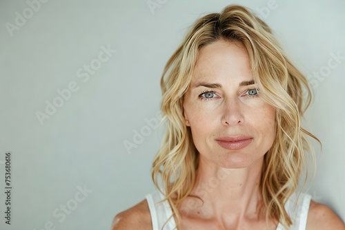 Assertive Caucasian Female with Glow Effect on White Background