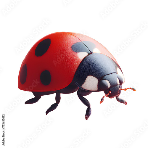 3D cute Ladybug isolated on white background. © abdel moumen rahal