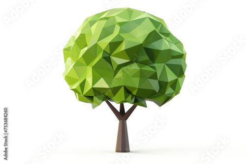 Close-up  Abstract low poly tree