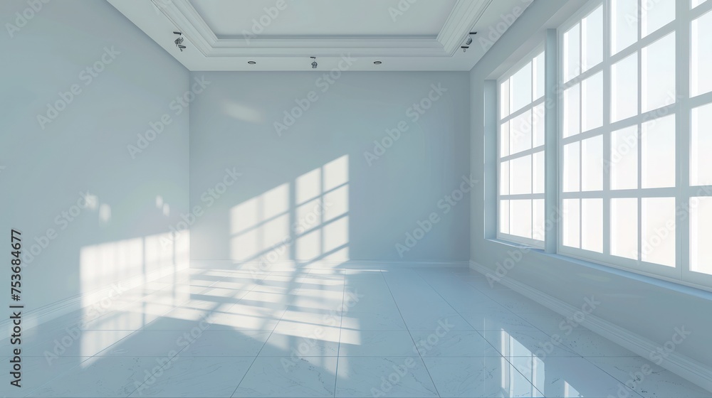 Obraz premium Interior home design look clean white color. Generate AI image