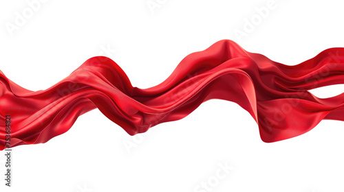 Red ribbon isolated on transparent background