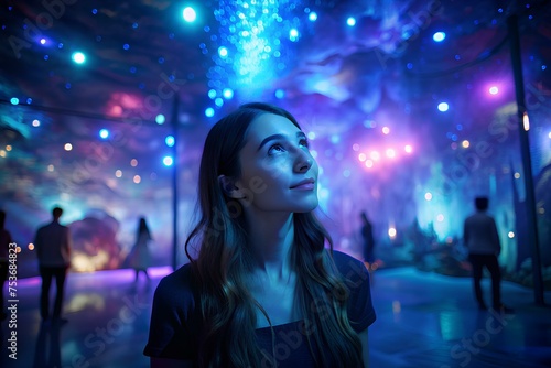 Enchanting Nights: Exploring Immersive Realities with a Young Woman