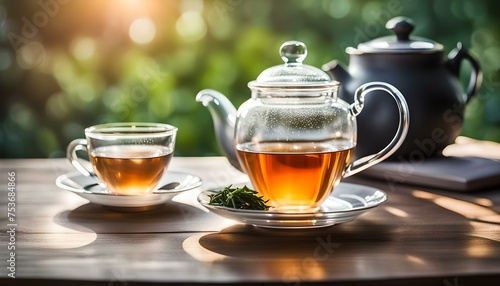 tea cup and tea pot on table © JohnLee