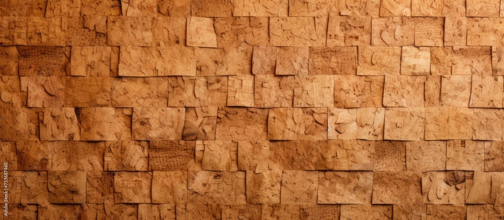 Decorative cork panel for wall covering Textured wooden backdrop Decorative cork panel for wall covering Textured wooden backdrop