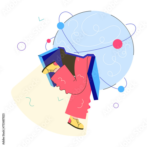 Grab this doodle mini illustration of smart world 
