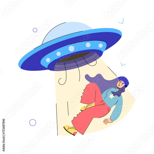 Check out doodle mini illustration of alien abduction 