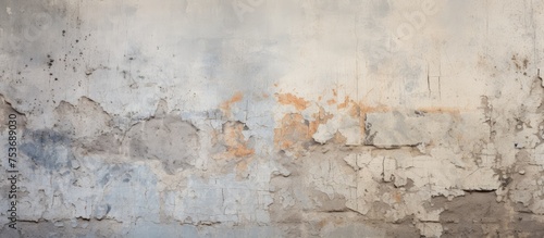 Distressed painted cement wall with aged plaster wall texture Background of weathered painted surface photo