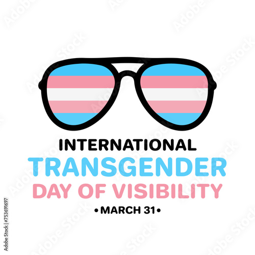 Obraz na płótnie Transgender Day of Visibility banner. LGBTQ+ community event on March 31. Vector template for poster, sign, logo design, card, shirt, etc. w salonie
