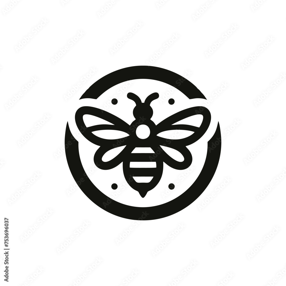 Honey bee logo design ready to use - obrazy, fototapety, plakaty 