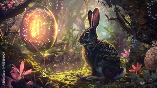 A magical Easter egg that teleports rabbits to different fantasy realms each offering unique adventures and challenges