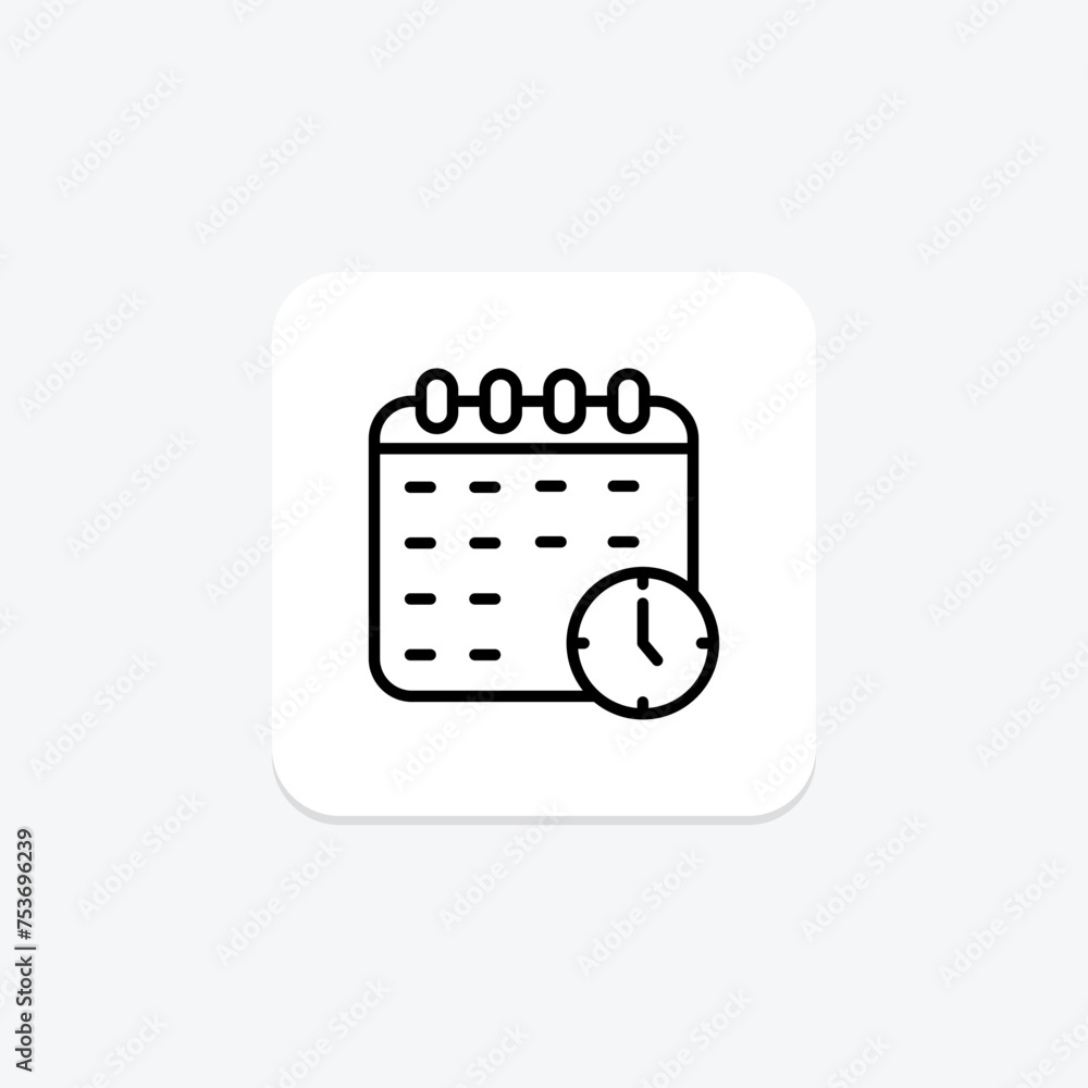 Ad Scheduling icon, scheduling, advertising, online, digital line icon, editable vector icon, pixel perfect, illustrator ai file Ad Scheduling icon, scheduling, advertising, online, digital line icon, editable vector icon, pixel perfect, illustrator ai file