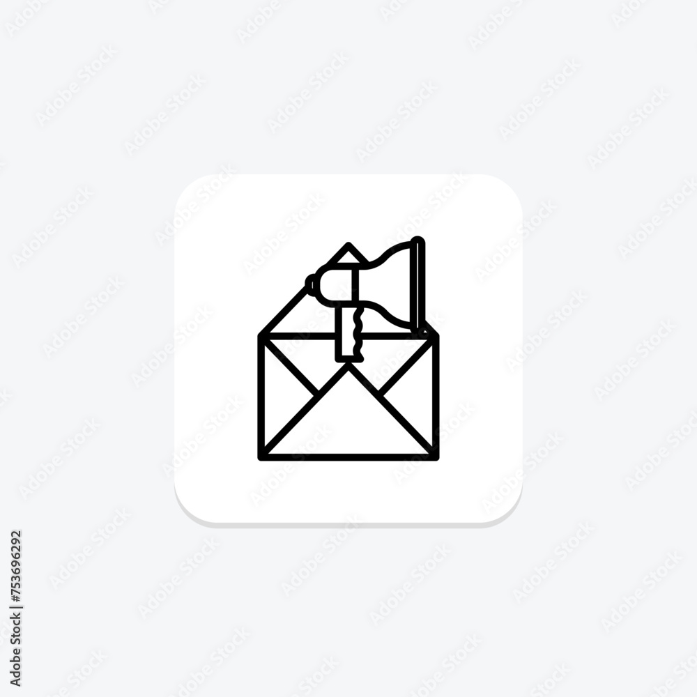 Email Ad icon, ad, advertising, online, digital line icon, editable vector icon, pixel perfect, illustrator ai file Email Ad icon, ad, advertising, online, digital line icon, editable vector icon, pixel perfect, illustrator ai file