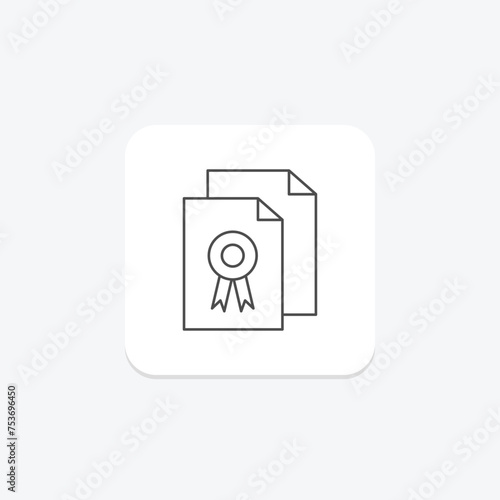 Ad Quality Score icon, quality, score, advertising, online thinline icon, editable vector icon, pixel perfect, illustrator ai file photo