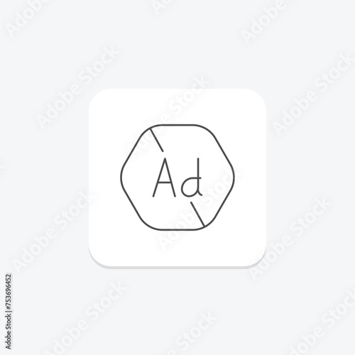 Ad Blocker icon, blocker, advertising, online, digital thinline icon, editable vector icon, pixel perfect, illustrator ai file
