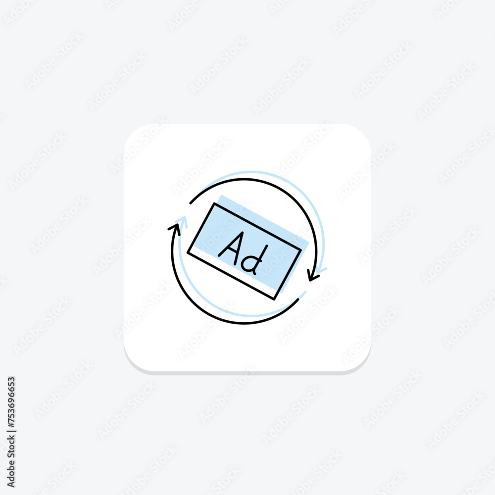Ad Rotation icon, rotation, advertising, online, digital color shadow thinline icon, editable vector icon, pixel perfect, illustrator ai file Ad Rotation icon, rotation, advertising, online, digital color shadow thinline icon, editable vector icon, pixel perfect, illustrator ai file