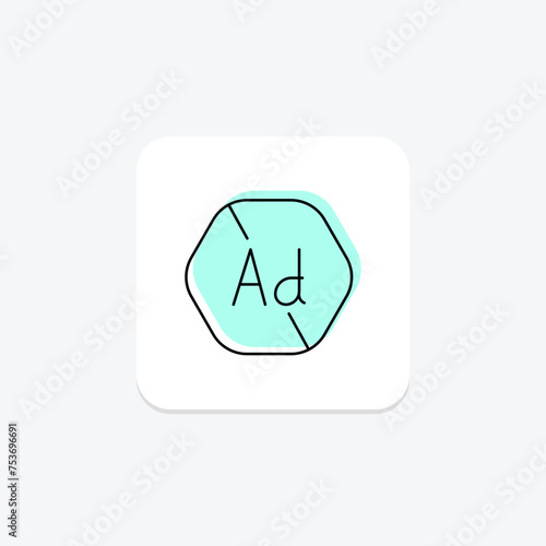 Ad Blocker icon, blocker, advertising, online, digital color shadow thinline icon, editable vector icon, pixel perfect, illustrator ai file
