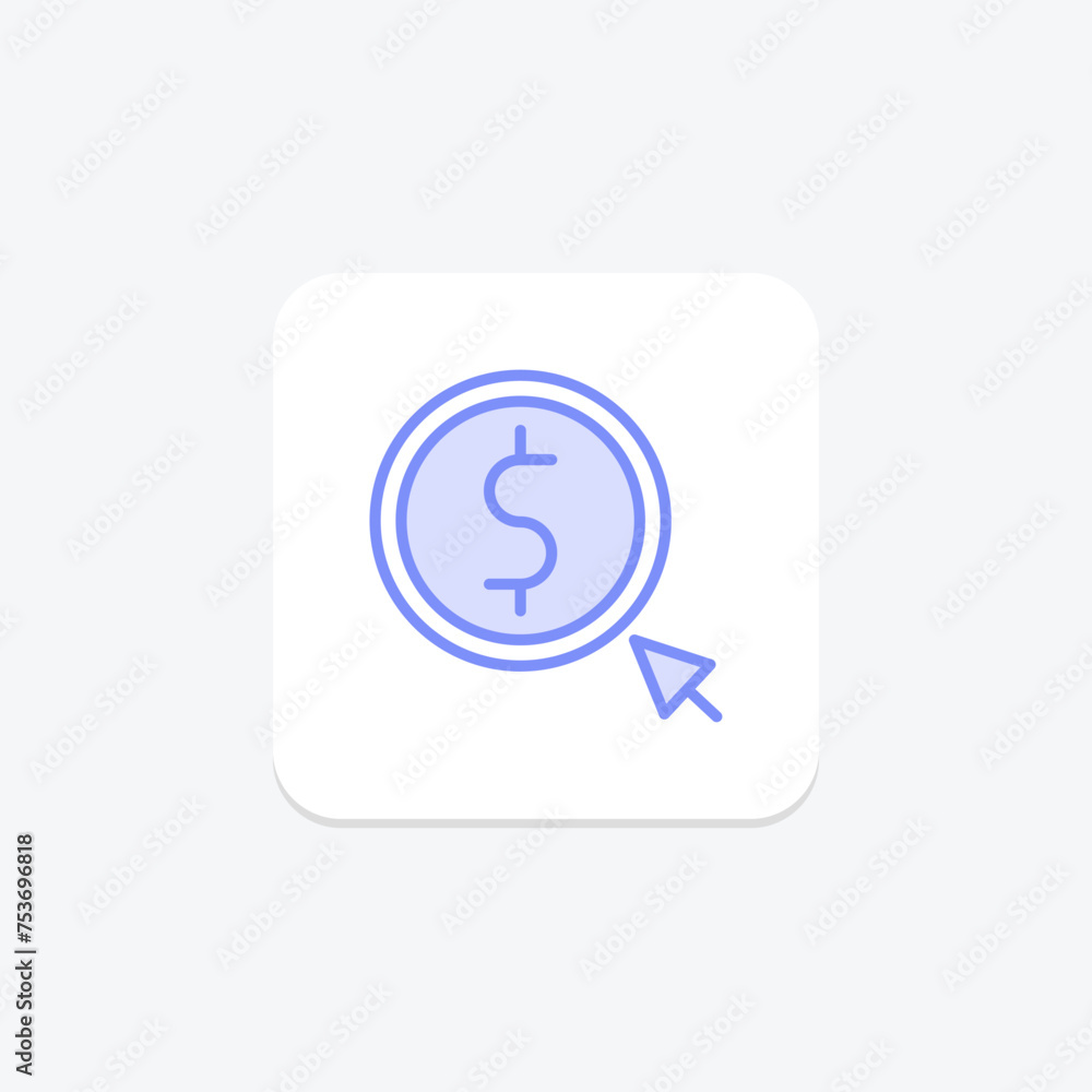 Pay-per-Click icon, per, click, ppc, advertising duotone line icon, editable vector icon, pixel perfect, illustrator ai file Pay-per-Click icon, per, click, ppc, advertising duotone line icon, editable vector icon, pixel perfect, illustrator ai file
