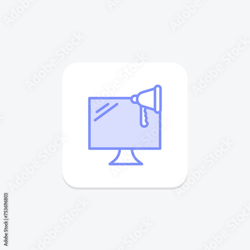 Free Download Digital Advertising icon, advertising, online, marketing, digitalmarketing duotone line icon, editable vector icon, pixel perfect, illustrator ai file - GFXLoad