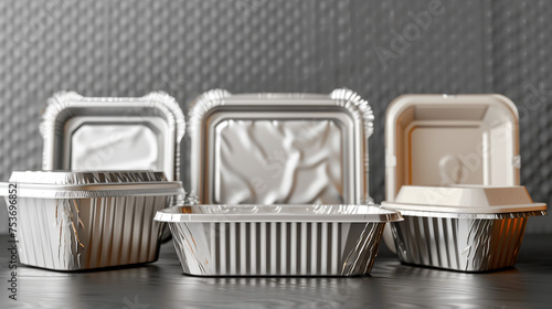 A lineup of blank  clean takeout food containers  yours to brand.