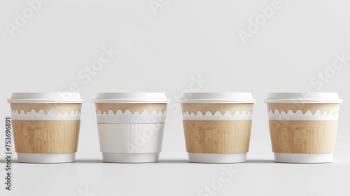 A lineup of blank, clean takeout food containers, yours to brand. photo