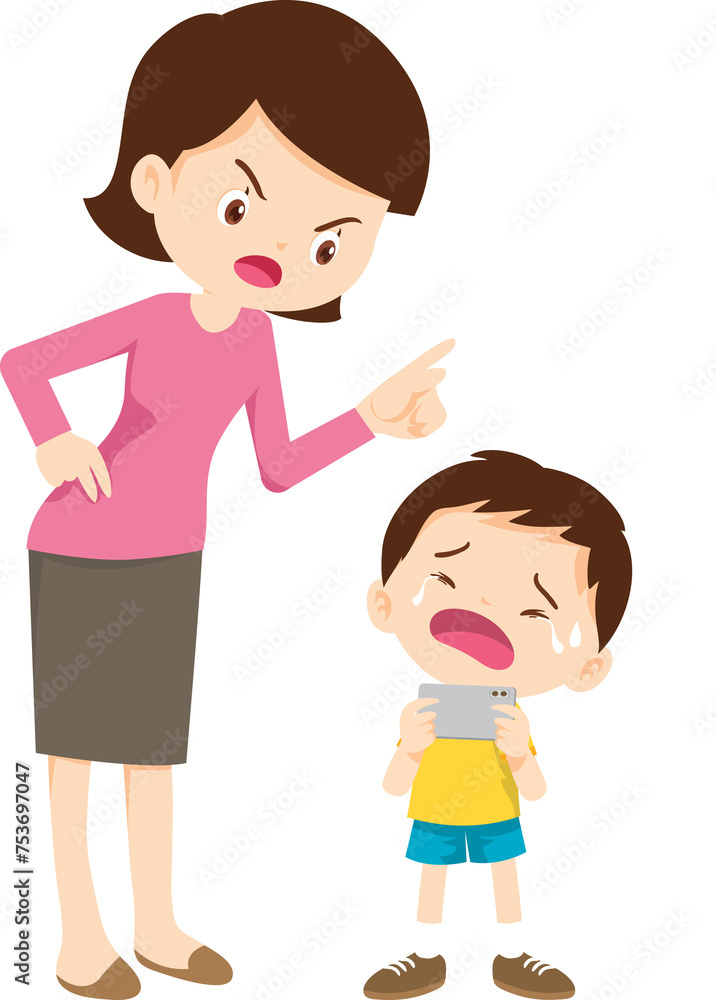 parent angry scold kid mobile phone addicted parent angry scold kid mobile phone addicted