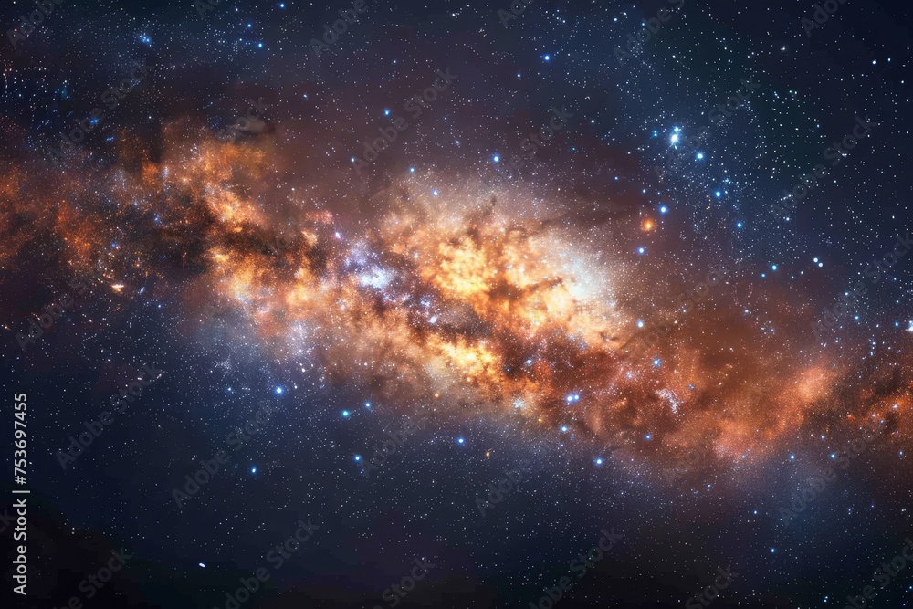 Fototapeta premium Galaxy space sky and universe background. Generative AI