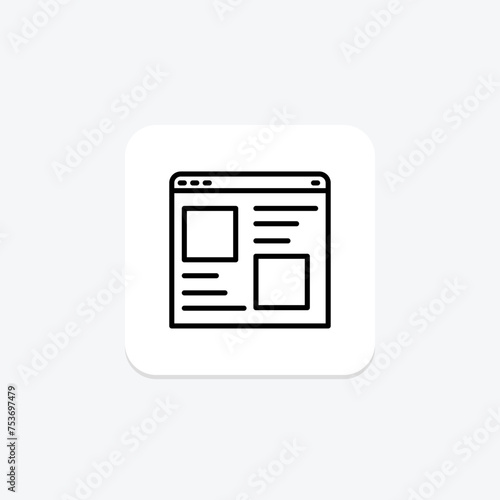 Web Design icon, design, site, ui, ux line icon, editable vector icon, pixel perfect, illustrator ai file