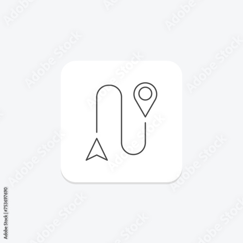 Navigation icon, menu, bar, links, web thinline icon, editable vector icon, pixel perfect, illustrator ai file