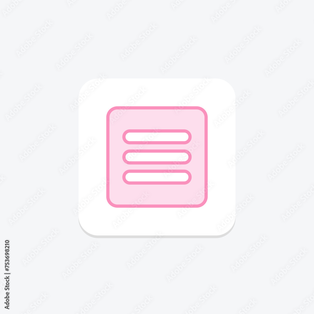 Menu icon, navigation, web, app, mobile duotone line icon, editable vector icon, pixel perfect, illustrator ai file Menu icon, navigation, web, app, mobile duotone line icon, editable vector icon, pixel perfect, illustrator ai file