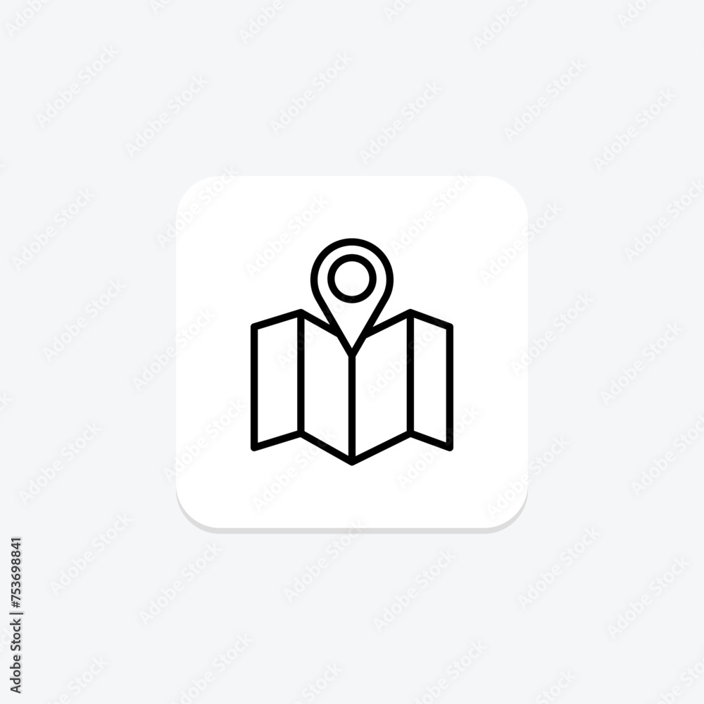 Maps icon, navigation, location, directions, travel line icon, editable vector icon, pixel perfect, illustrator ai file Maps icon, navigation, location, directions, travel line icon, editable vector icon, pixel perfect, illustrator ai file