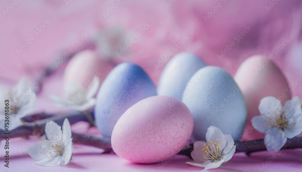 Easter eggs in the flowers.