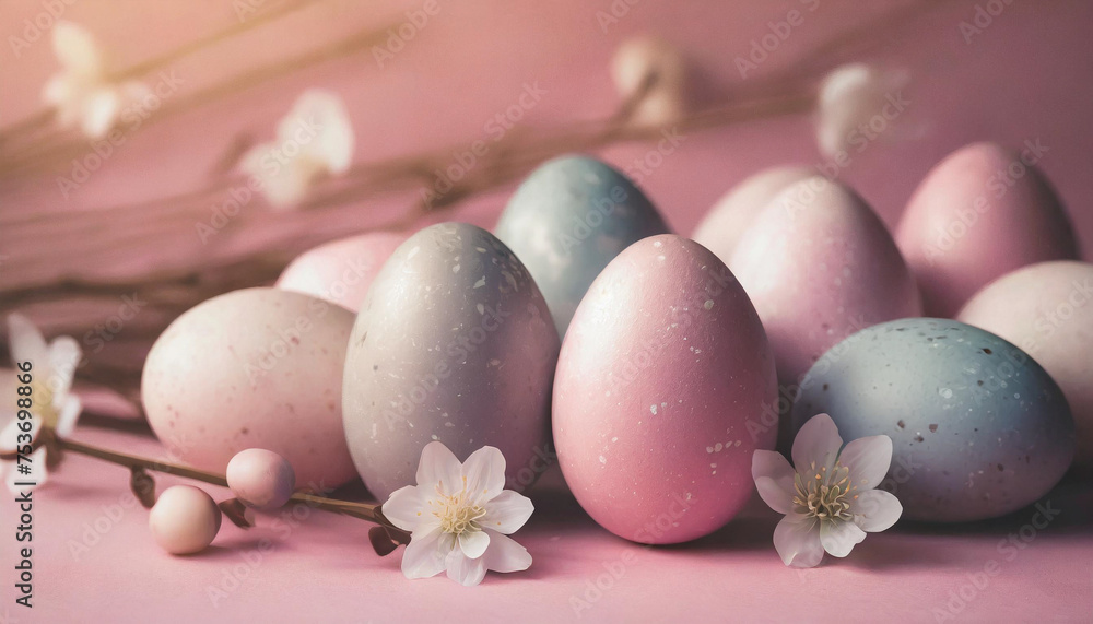 Easter eggs in the flowers. Easter eggs in the flowers.