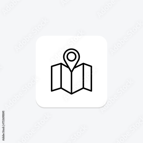 Maps icon, navigation, location, directions, travel line icon, editable vector icon, pixel perfect, illustrator ai file