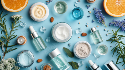 An enticing flat lay of skincare products