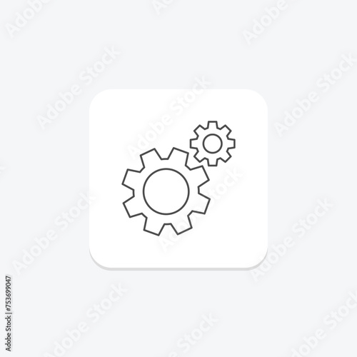 Settings icon, adjustments, configuration, options, preferences thinline icon, editable vector icon, pixel perfect, illustrator ai file