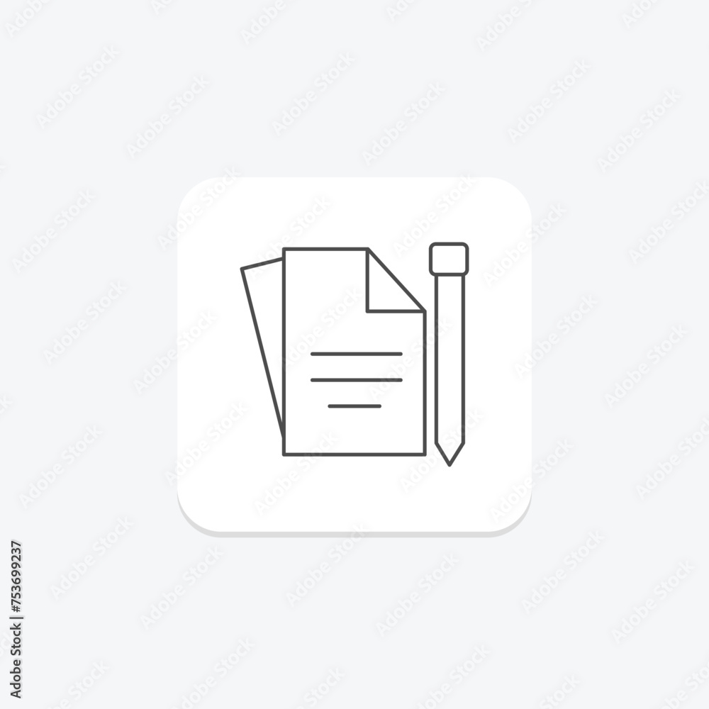 Document Editor icon, editor, edit, file, text thinline icon, editable vector icon, pixel perfect, illustrator ai file Document Editor icon, editor, edit, file, text thinline icon, editable vector icon, pixel perfect, illustrator ai file