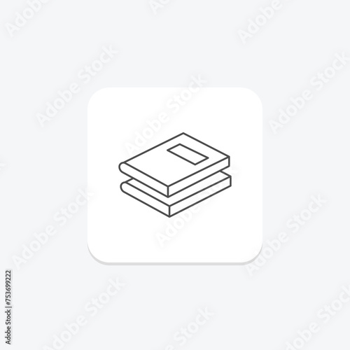 Books icon, reading, literature, novel, fiction thinline icon, editable vector icon, pixel perfect, illustrator ai file