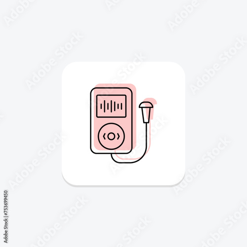 Voice Recorder icon, recorder, record, audio, sound color shadow thinline icon, editable vector icon, pixel perfect, illustrator ai file