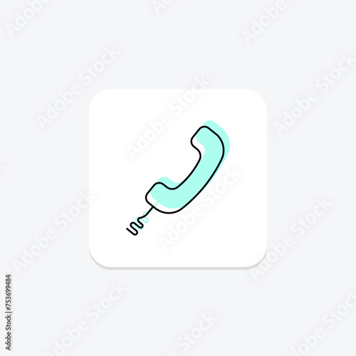 Voice Call icon, call, chat, talk, communicate color shadow thinline icon, editable vector icon, pixel perfect, illustrator ai file