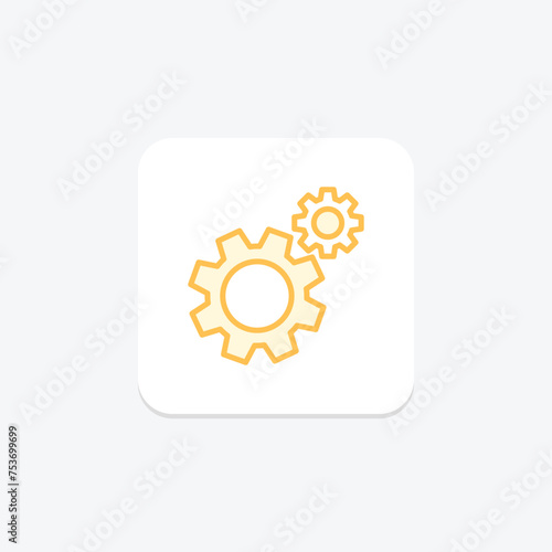 Settings icon, adjustments, configuration, options, preferences duotone line icon, editable vector icon, pixel perfect, illustrator ai file