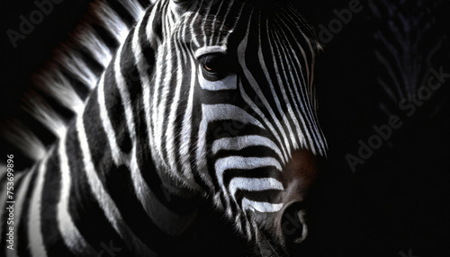 Zebra close up portrait
