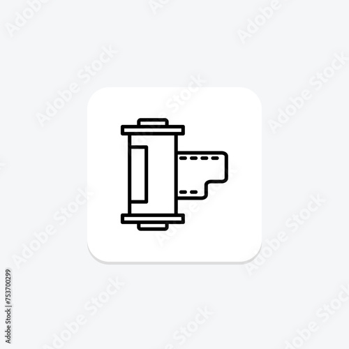 Film Cartridge icon, cartridge, reel, movie, cinema line icon, editable vector icon, pixel perfect, illustrator ai file