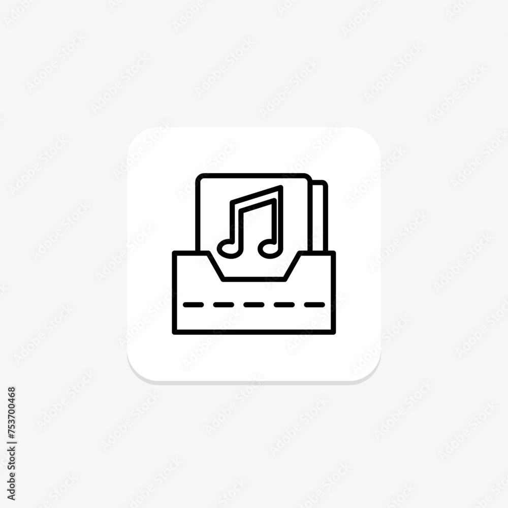 Music Folder icon, folder, file, mp3, album line icon, editable vector icon, pixel perfect, illustrator ai file Music Folder icon, folder, file, mp3, album line icon, editable vector icon, pixel perfect, illustrator ai file